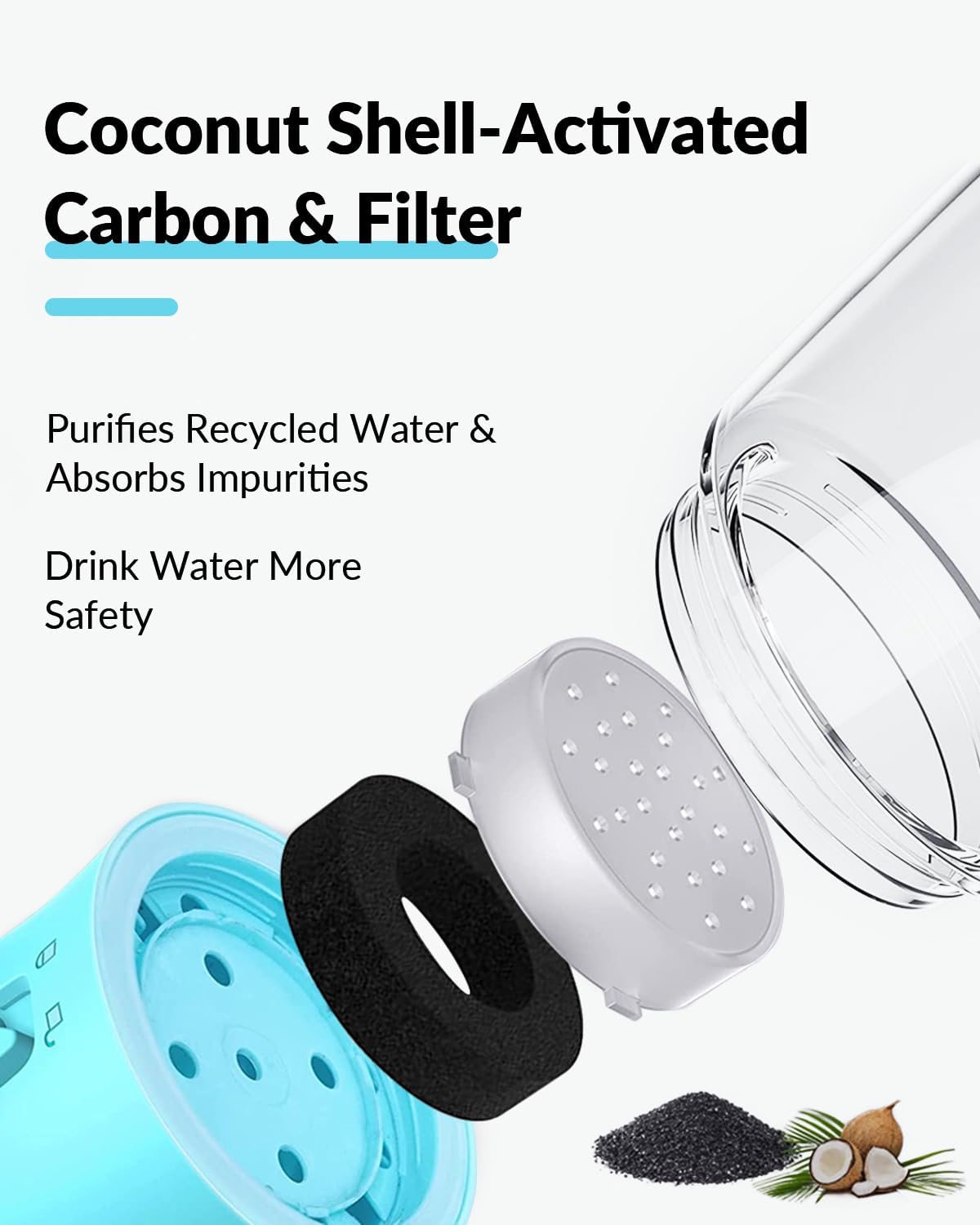 Botella portátil para mascotas con dispensador de comida y agua